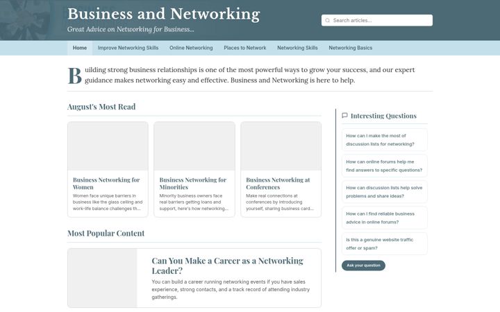 Screenshot of businessandnetworking.co.uk