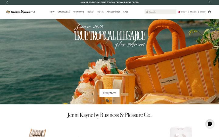 Snímek obrazovky businessandpleasureco.com