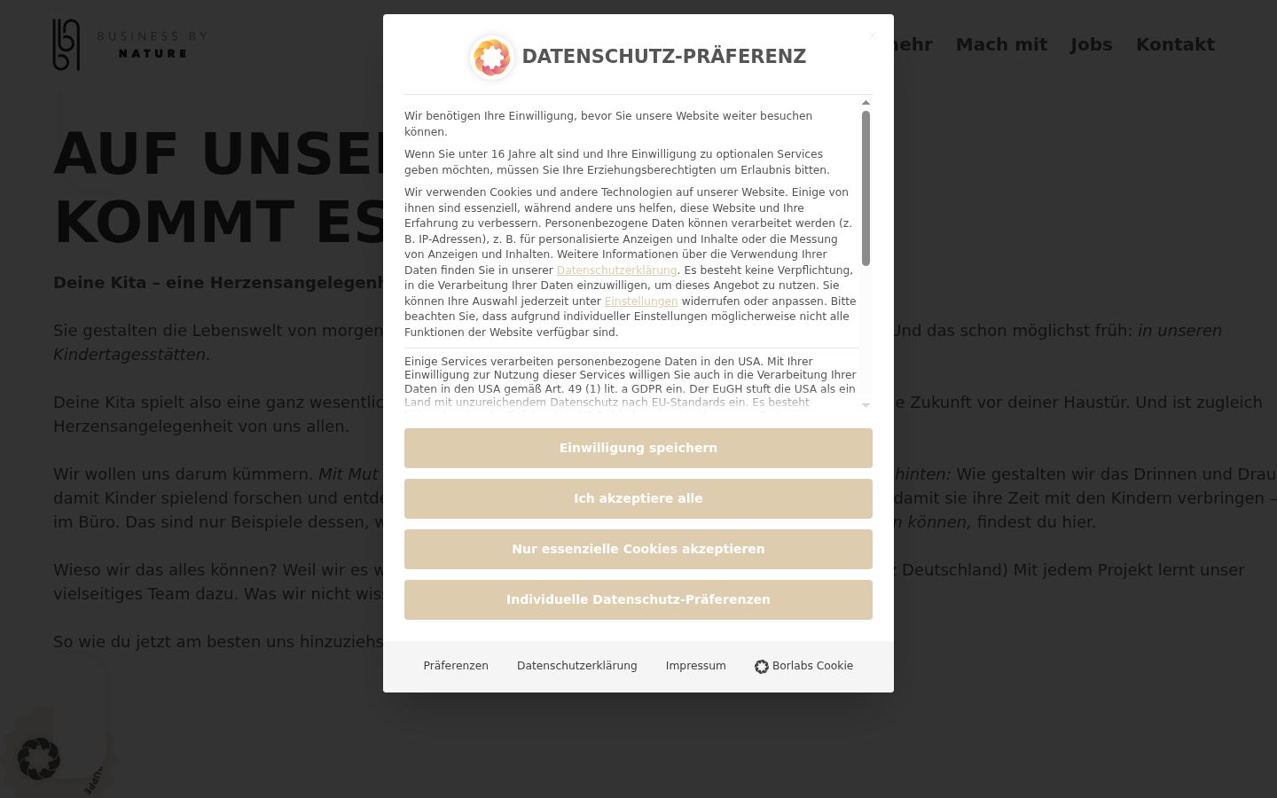 Snímek obrazovky baneru souhlasu zobrazeného před jakoukoli interakcí