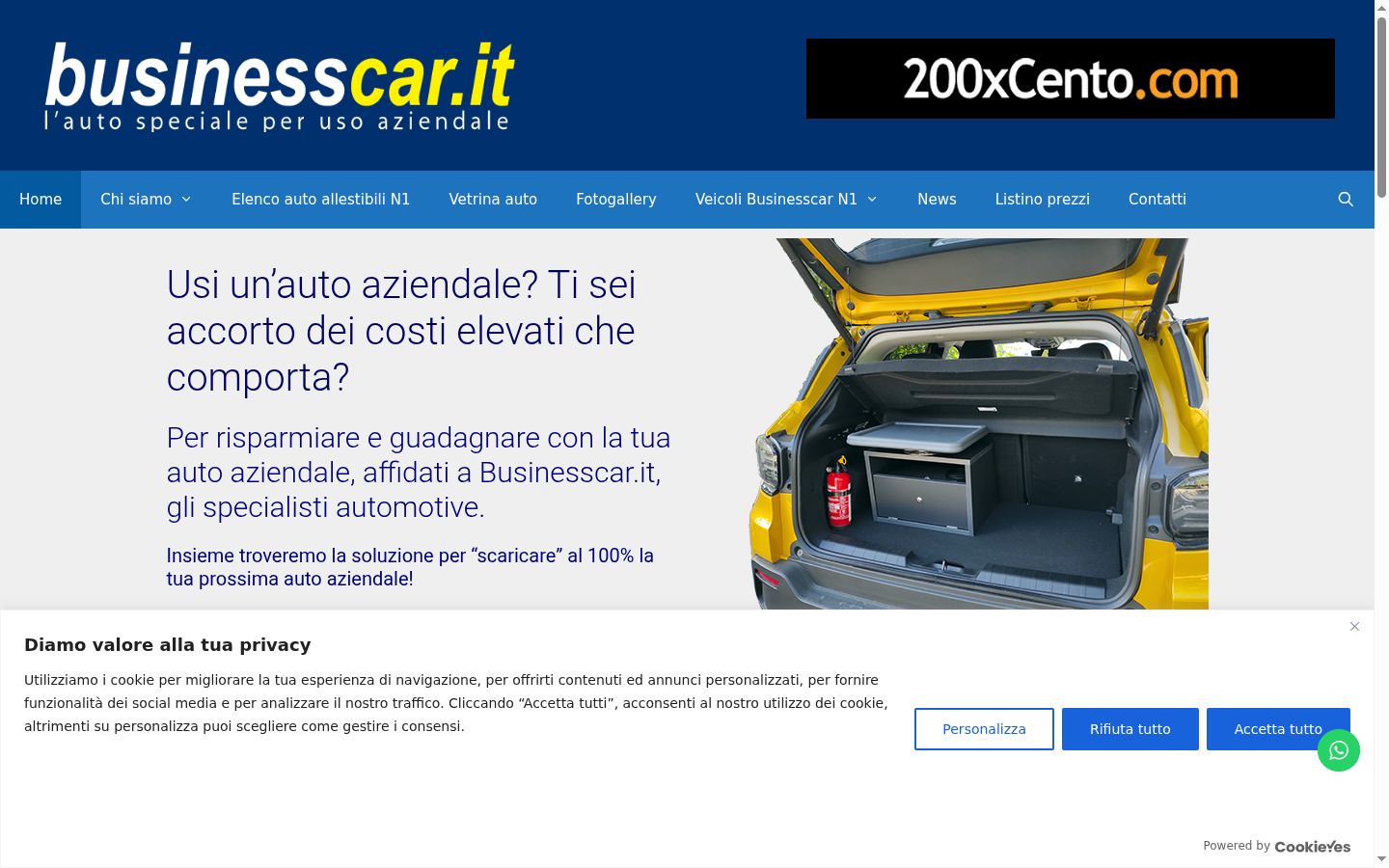 Screenshot of the consent banner shown before any interaction
