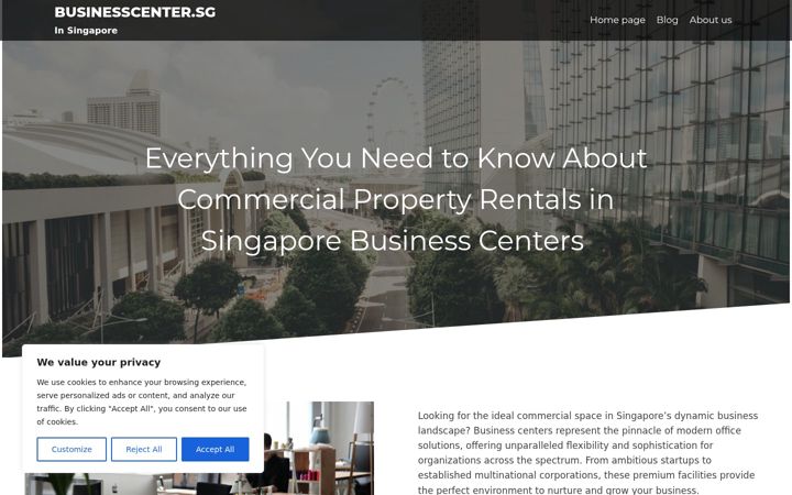 Screenshot of businesscenter.sg