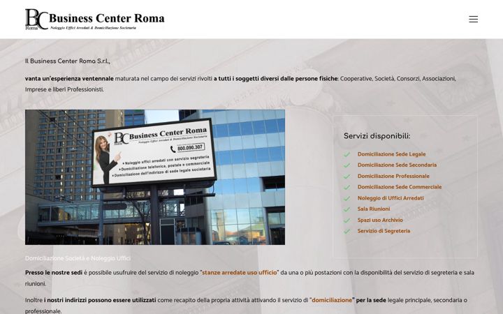 Screenshot of businesscenterroma.it