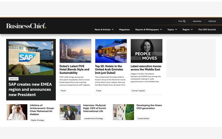 Screenshot of businesschief.ae