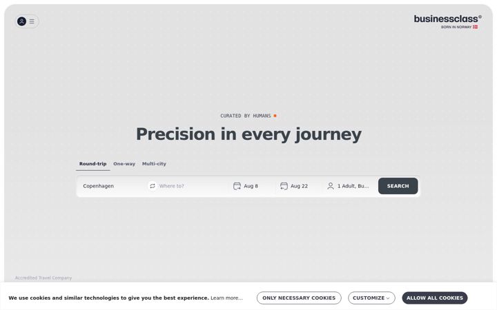 Captura de ecrã de businessclass.com