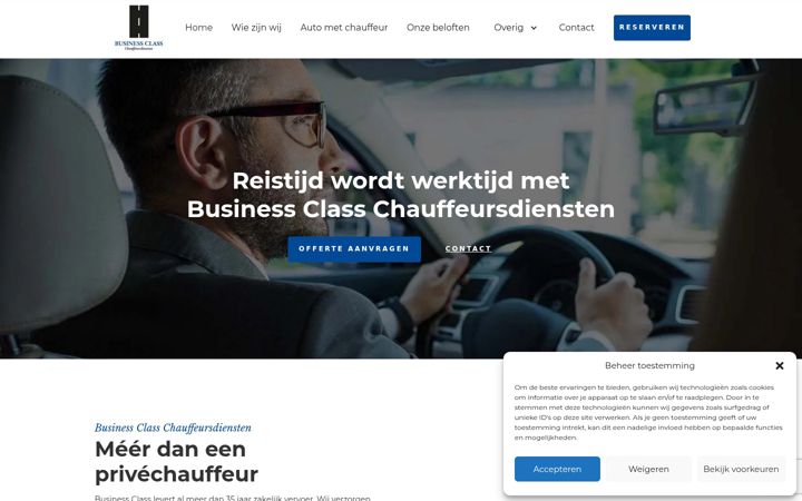 Screenshot of businessclass.nl