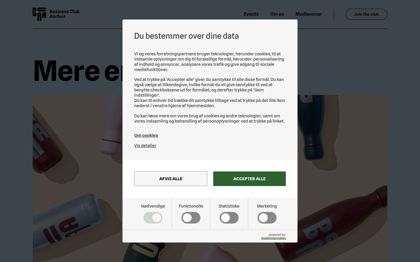 Screenshot of the consent banner shown before any interaction