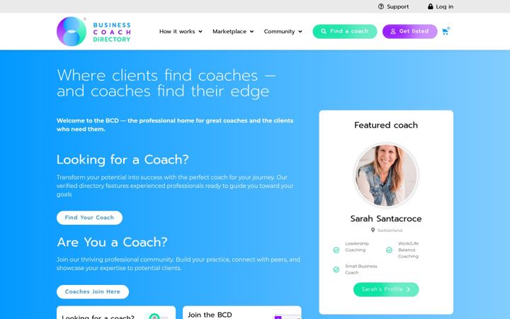 Screenshot of businesscoachdirectory.com