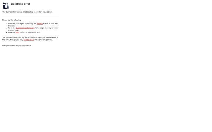 Screenshot of businesscomplaints.org