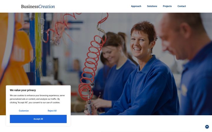 Screenshot of businesscreation.com