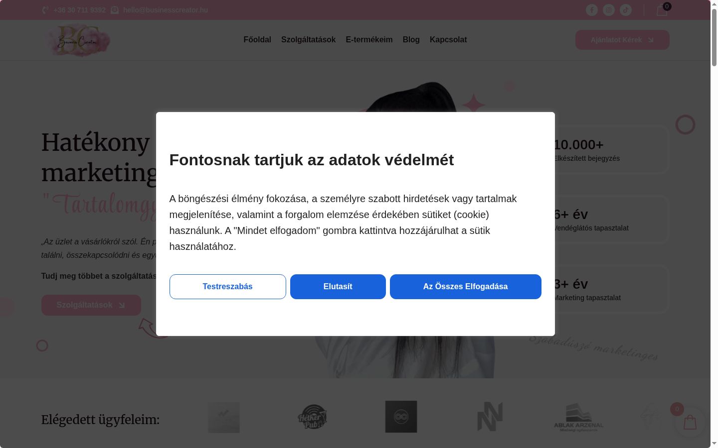Captura de ecrã do banner de consentimento apresentado antes de qualquer interação