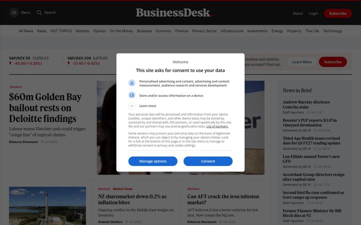 Screenshot von businessdesk.co.nz