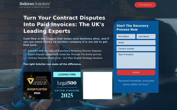 Screenshot of businessdisputespecialists.com