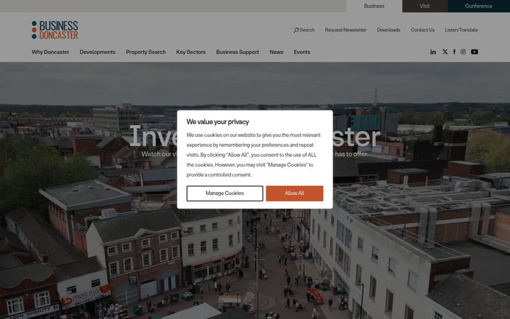 Screenshot of businessdoncaster.co.uk