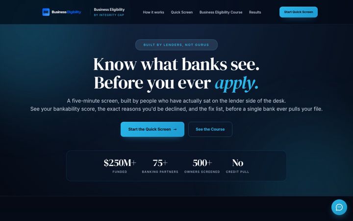 Screenshot of businesseligibility.com