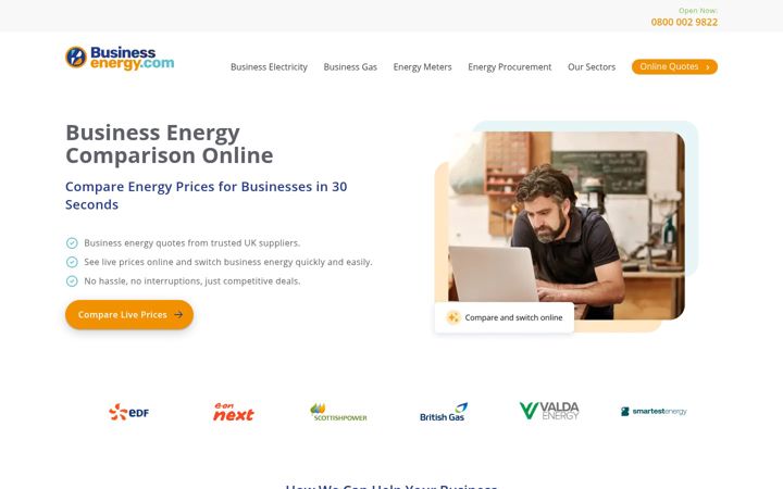 Kuvakaappaus sivustosta businessenergy.com