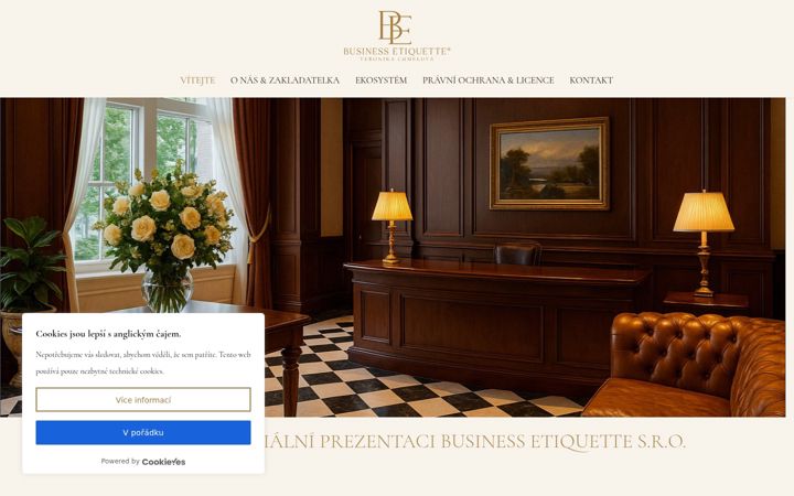 Screenshot stránky businessetiquette.cz
