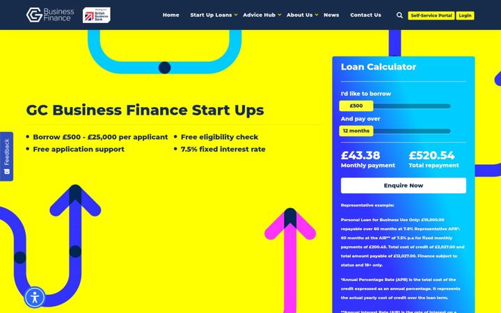 Screenshot of businessfinancestartup.co.uk