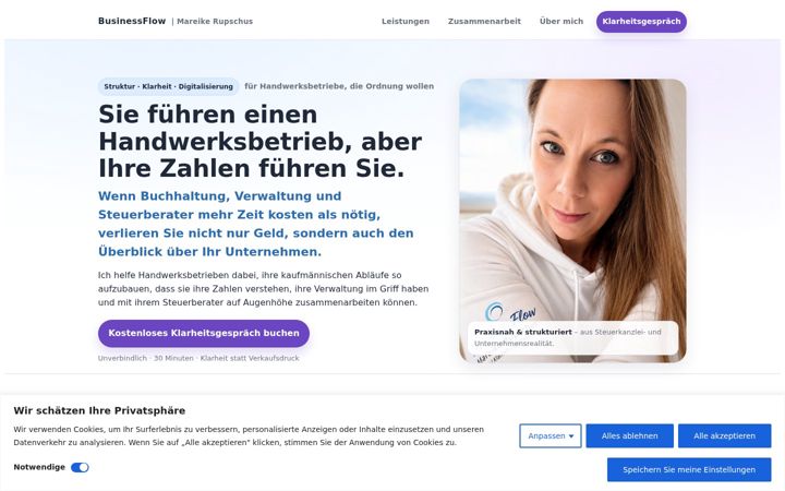 Screenshot of businessflow-mareike.de