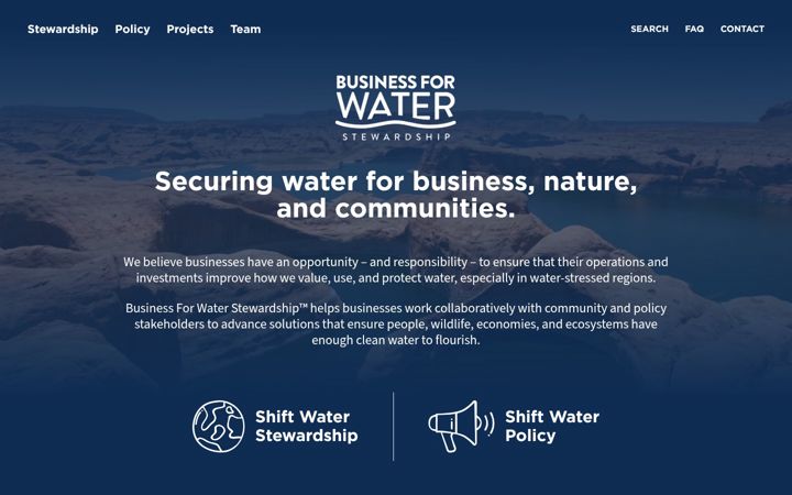 Screenshot of businessforwater.org