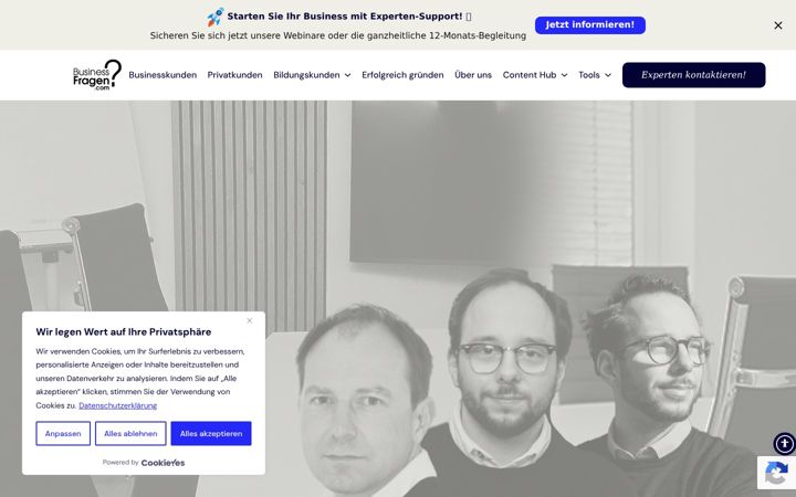 Screenshot of businessfragen.com