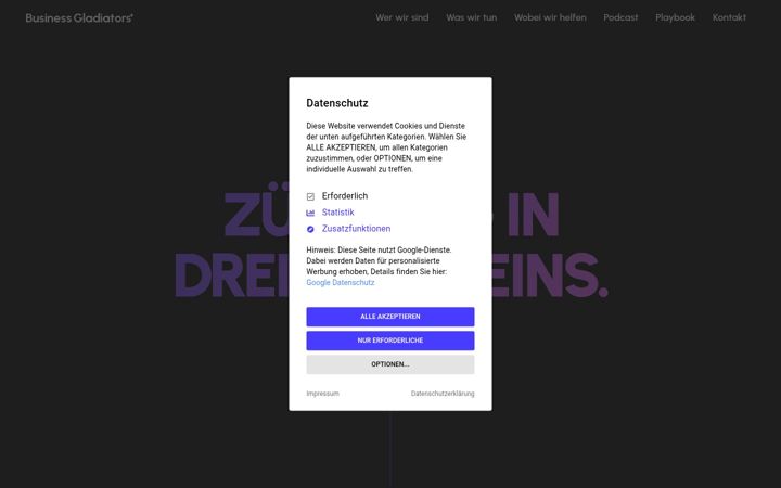 Screenshot of businessgladiators.com