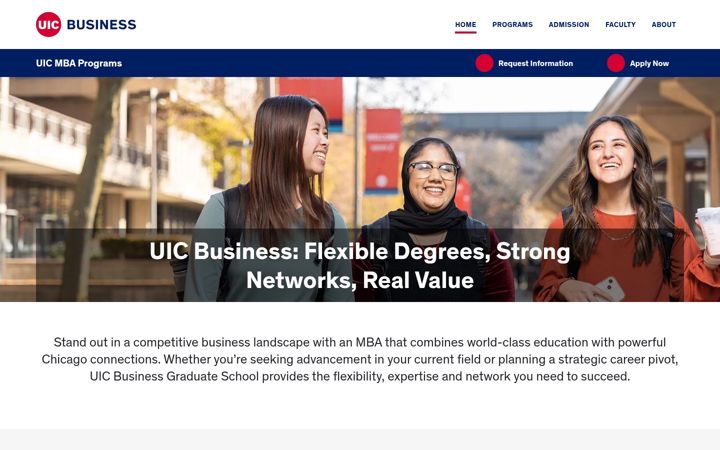 Screenshot of businessgraddegrees.uic.edu