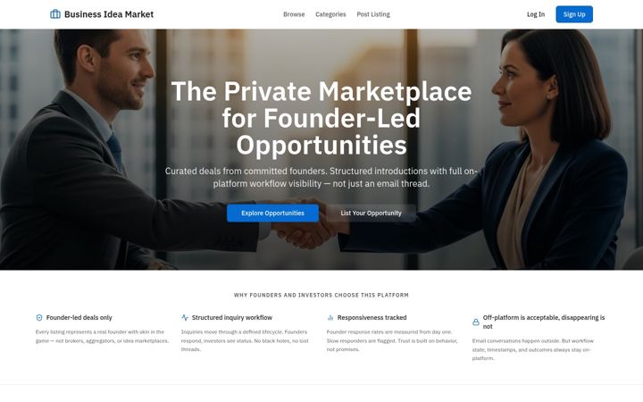 Screenshot of businessideamarket.com