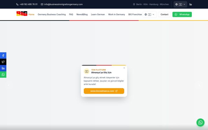Screenshot of businessimmigrationgermany.com