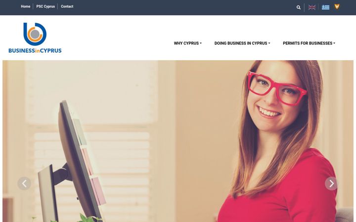 Screenshot of businessincyprus.gov.cy