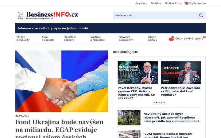 Screenshot von businessinfo.cz