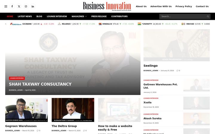 Screenshot of businessinnovationmagazine.com