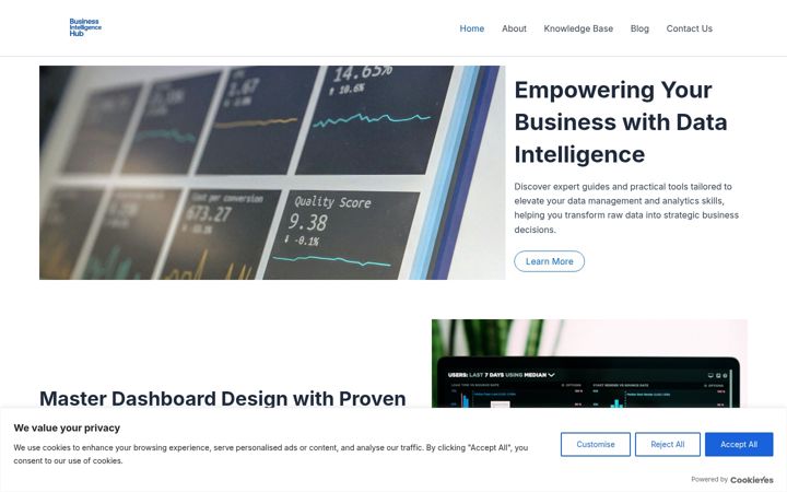 Screenshot of businessintelligencehub.co.uk