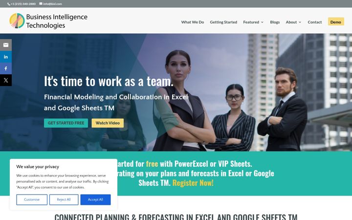 Screenshot of businessintelligencetechnologies.com