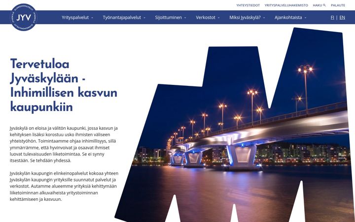 Screenshot of businessjyvaskyla.fi
