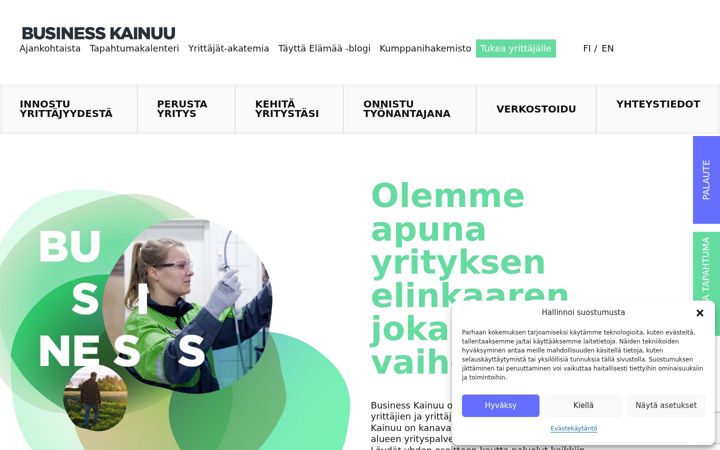 Screenshot von businesskainuu.fi