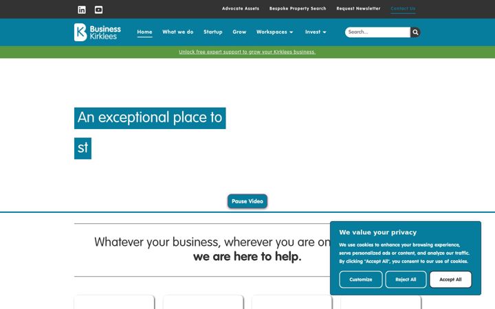 Screenshot of businesskirklees.com