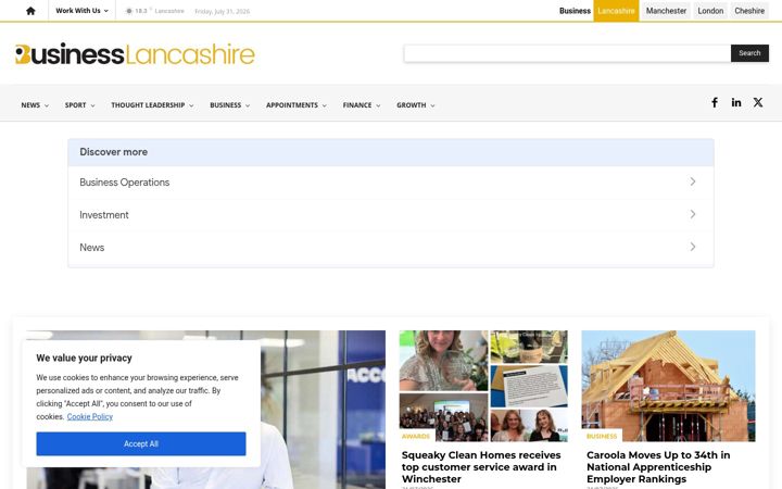 Screenshot of businesslancashire.co.uk