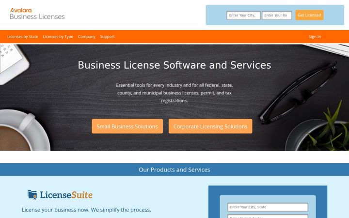 Screenshot of businesslicenses.com