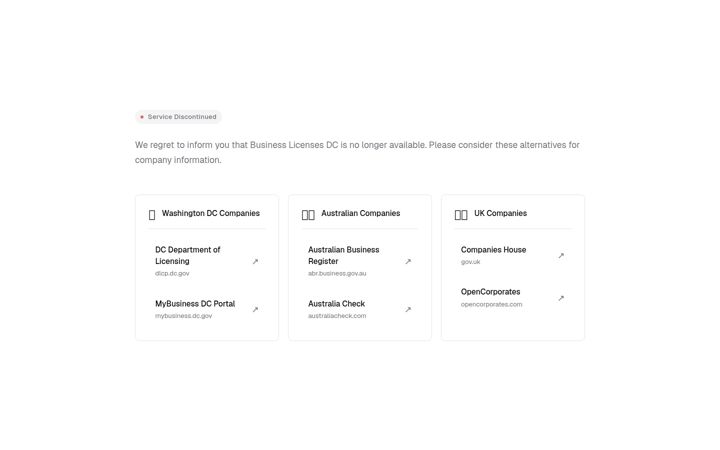 Screenshot of businesslicensesdc.com