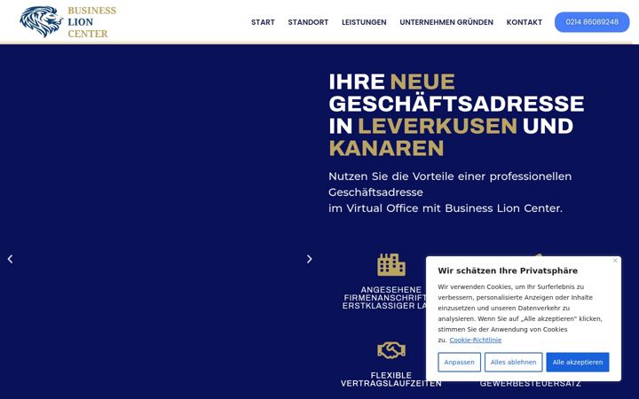 Screenshot of businesslioncenter.de