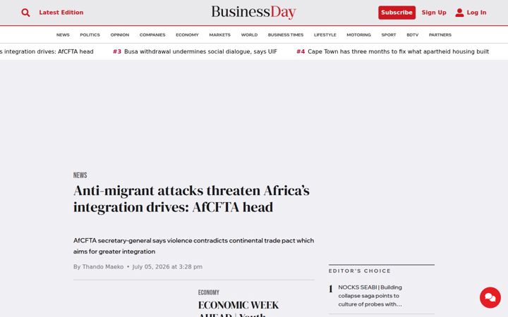 Screenshot of businesslive.co.za