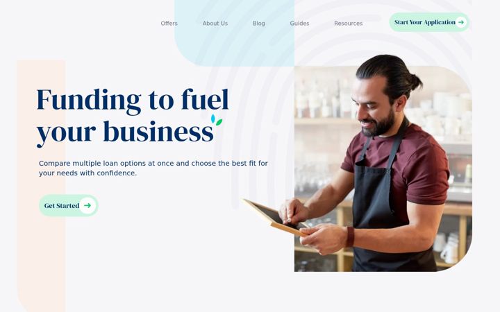 Screenshot of businessloans.com