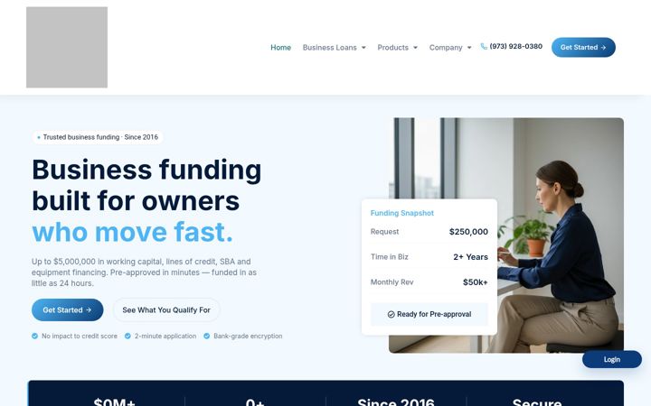 Screenshot of businessloanwarrior.com