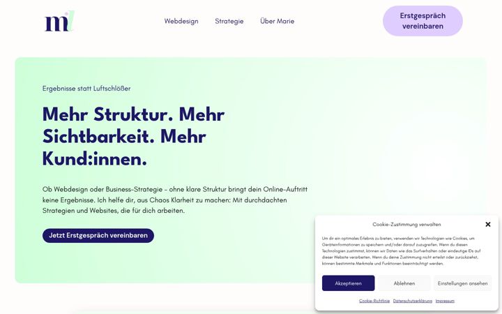 Skjermbilde av businessmarie.de