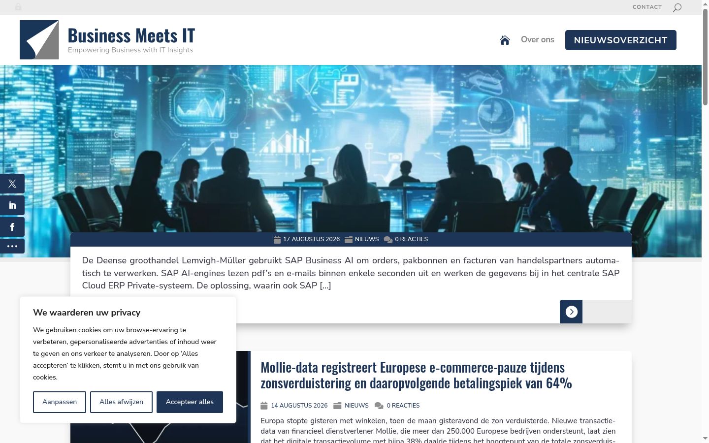 Screenshot of the consent banner shown before any interaction