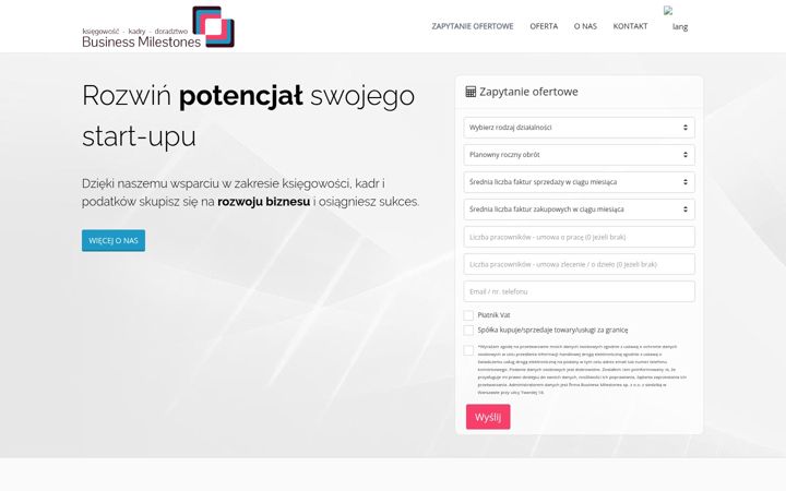 Screenshot ta' businessmilestones.pl