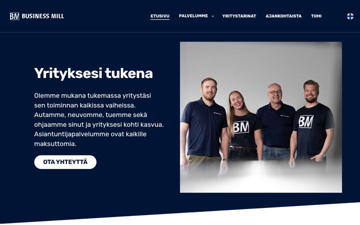 Snimka zaslona za businessmill.fi