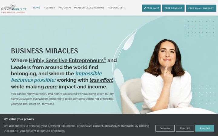 Screenshot of businessmiracles.com
