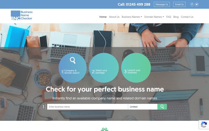 Screenshot of businessnamechecker.co.uk