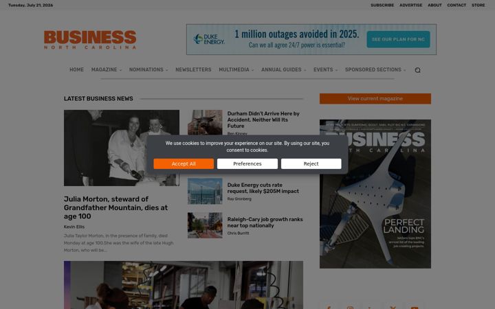 Screenshot of businessnc.com